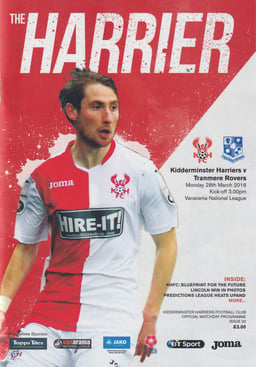 Kidderminster Harriers v Tranmere Rovers Match Programme 2016-03-28